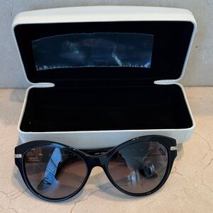 Versace Black Sunglasses with Silver Accents